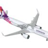 Airbus A321neo Commercial Aircraft “Hawaiian Airlines” (N208HA) White with Purple Tail 1/400 Diecast Model Airplane by GeminiJets