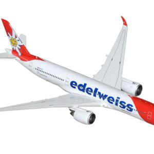 Airbus A350-900 Commercial Aircraft “Edelweiss Air” (HB-IHC) White with Red Tail 1/400 Diecast Model Airplane by GeminiJets