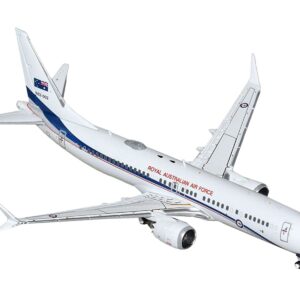 Boeing 737 MAX 8 BBJ Transport Aircraft “Royal Australian Air Force (RAAF)” (A62-002) White with Blue Stripes “Gemini Macs” Series 1/400 Diecast Model Airplane by GeminiJets