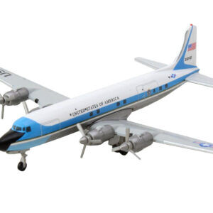 Douglas VC-118A Transport Aircraft “United States Air Force One 1254th Air Transport Wing Andrews Air Base” (53-3240) White with Blue Stripes 1/500 Diecast Model Airplane by Herpa