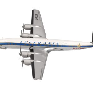 Lockheed L-1649A Super Star Commercial Aircraft “Lufthansa” (D-ALUB) White with Blue Stripes 1/200 Diecast Model Airplane by Herpa