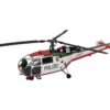 Aerospatiale Alouette III Helicopter “Polizeifliegerstaffel Nordrhein-Westfalen (Police Aviation Squadron North Rhine-Westphalia)” (D-HEFT) White with Red and Green Stripes 1/72 Diecast Model by Herpa