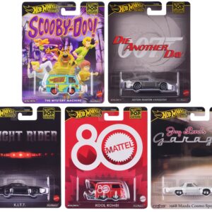 “Pop Culture 2024” 5 piece Set G “Premium Series” Diecast Model Cars by Hot Wheels