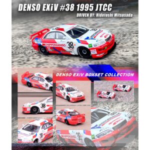 Toyota Corona EXiV #38 Hidetoshi Mitsusada and Toyota Corona EXiV #39 Tom Kristensen RHD (Right Hand Drive) “Nippon Denso” Japanese Touring Car Championship (1995) 2 piece Box Set Collection 1/64 Diecast Model Cars by Inno Models