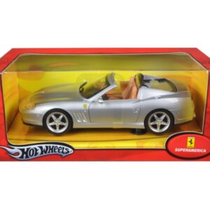 Ferrari Super America Diecast Model Silver 1/18 Diecast Model Car by Hot Wheels