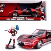 1969 Chevrolet Corvette Stingray with Harley Quinn Diecast Figurine “DC Comics” Series 1/24 Diecast Model Car by Jada