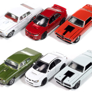 Johnny Lightning Collector’s Tin 2024 Set of 6 Cars Release 2 Limited Edition 1/64 Diecast Model Cars by Johnny Lightning