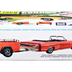 Skill 2 Model Kit 1968 Dodge Coronet R/T Convertible with Haul-Away Trailer 1/25 Scale Model by MPC