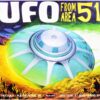 Skill 2 Model Kit UFO from Area 51 with 2 Aliens and 1 Guard Figurines 1/48 Scale Model by Polar Lights