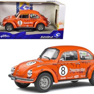 1974 Volkswagen Beetle 1303 #8 Matt Orange “Jagermeister” Tribute “Competition” Series 1/18 Diecast Model Car by Solido