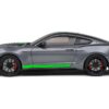 2020 Ford Shelby Mustang GT500 Carbonized Gray Metallic with Neon Green Stripes 1/18 Diecast Model Car by Solido