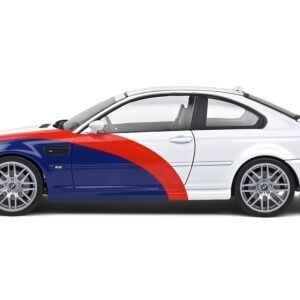 2000 BMW E46 M3 “Streetfighter” White with Blue and Red Graphics 1/18 Diecast Model Car by Solido