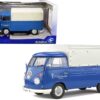 Volkswagen T1 Pickup Truck Blue with Canopy “Volkswagen Service” 1/18 Diecast Model Car by Solido