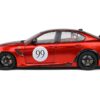 2022 Alfa Romeo Giulia GTAm #99 Red Metallic with Black Top and Italian Flag Stripes “Mugello 1969” Livery “Competition” Series 1/18 Diecast Model Car by Solido