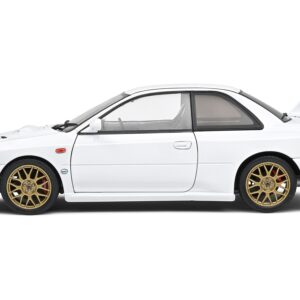 1998 Subaru Impreza 22B RHD (Right Hand Drive) Pure White with Gold Wheels 1/18 Diecast Model Car by Solido