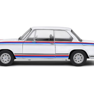 1971 BMW 2002 Tii Turbo “Evocation” White with Stripes 1/18 Diecast Model Car by Solido