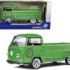 1968 Volkswagen T2 Pickup Truck Green Metallic “Rooster Speed Motorcycle” 1/18 Diecast Model Car by Solido