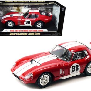 1965 Shelby Cobra Daytona Coupe #98 Red with White Stripes 1/18 Diecast Model Car by Shelby Collectibles