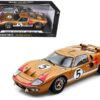 1966 Ford GT-40 MK II RHD (Right hand Drive) #5 Gold 24H of Le Mans 1/18 Diecast Model Car by Shelby Collectibles