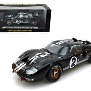 1966 Ford GT-40 MK II #2 Black 1/18 Diecast Model Car by Shelby Collectibles