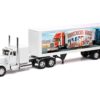 Peterbilt 379 Truck White with Dry Van Trailer “Truckers Rule America” “Long Haul Truckers” Series 1/32 Diecast Model by New Ray