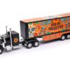 Kenworth W900 Truck Black with Graphics and Dry Van Trailer “Dia De Muertos” 1/32 Diecast Model by New Ray