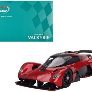 Aston Martin Valkyrie Hyper Red Metallic and Carbon 1/18 Model Car by Top Speed