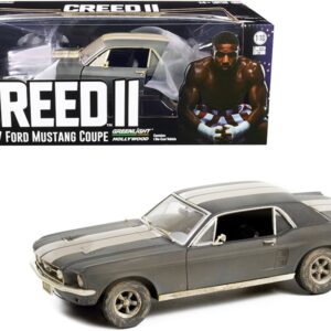 1967 Ford Mustang Coupe Matt Black with White Stripes (Weathered) (Adonis Creed’s) “Creed...