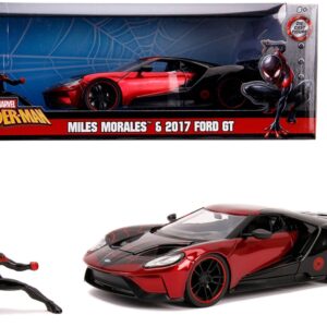 2017 Ford GT with Miles Morales Diecast Figurine “Spider Man” “Marvel” Series...