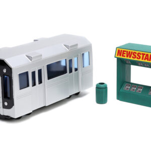 “Daily Bugle” and Subway Diorama Set with Spider-Man and J. Jonah Jameson Diecast Figures...