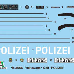 Skill 3 Model Kit 1978 Volkswagen Golf “Berlin Polizei (Police) Department” 1/24 Scale Model...