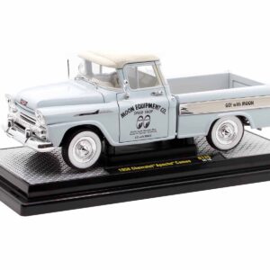 1958 Chevrolet Apache Cameo Pickup Truck “Mooneyes” Light Gray with White Top Limited Edition...