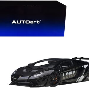 Lamborghini Aventador Liberty Walk LB-Works Livery Black with Carbon Hood Limited Edition 1/18 Model...