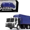 Mack LR with McNeilus Rear Load Refuse Body Blue and White 1/87 (HO) Diecast Model by First Gear