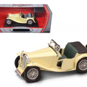 1947 MG TC Midget Yellow 1/18 Diecast Model Car by Road Signature