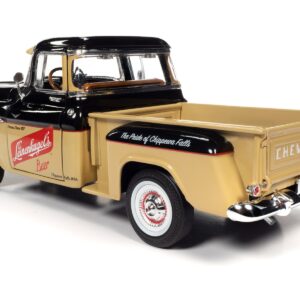 1957 Chevrolet 3100 Stepside Pickup Truck Black and Tan with Graphics “Leinenkugle’s Beer...
