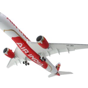 Airbus A350-900 Commercial Aircraft with Flaps Down “Air India” (VT-JRH) White with Striped...