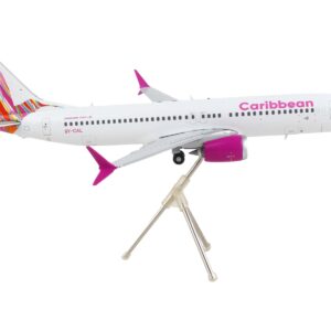 Boeing 737 MAX 8 Commercial Aircraft “Caribbean Airlines” White with Pink Tail “Gemini...