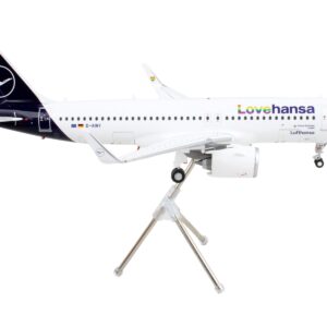 Airbus A320neo Commercial Aircraft “Lufthansa – LoveHansa” White with Blue Tail “Gemini 200” Series 1/200 Diecast Model Airplane by GeminiJets