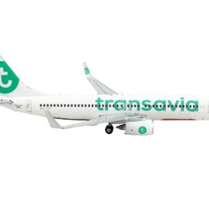 Boeing 737-800 Commercial Aircraft “Transavia Airlines” White with Green Tail 1/400 Diecast...