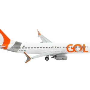 Boeing 737 MAX 8 Commercial Aircraft “Gol Linhas Aereas Inteligentes” White with Orange and Silver Tail 1/400 Diecast Model Airplane by GeminiJets