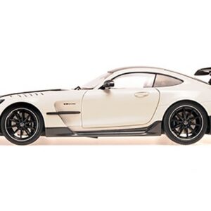 2021 Mercedes-Benz AMG GT Black Series White Metallic with Black Top and Hood Stripes 1/18 Diecast Model...