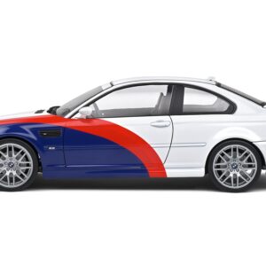 2000 BMW E46 M3 “Streetfighter” White with Blue and Red Graphics 1/18 Diecast Model Car by...